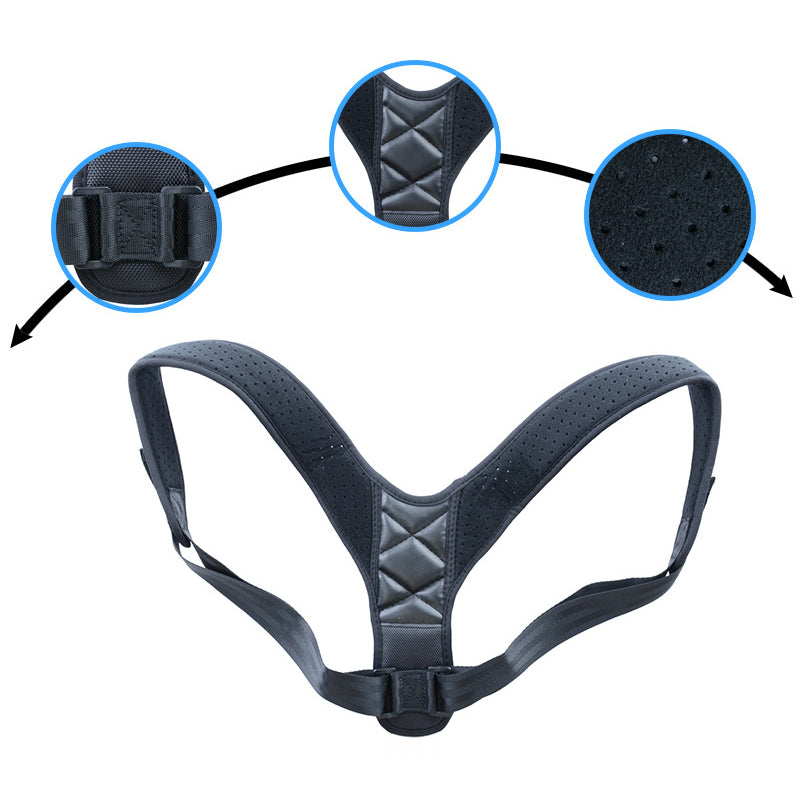 Relieve back, neck, and shoulder pain with this adjustable posture corrector
